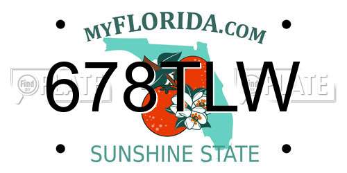 678TLW Florida License Plate