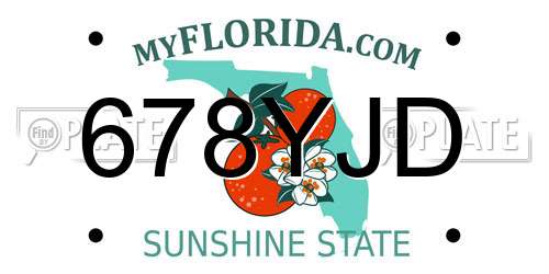 678YJD Florida License Plate