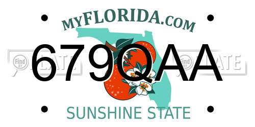 679QAA Florida License Plate