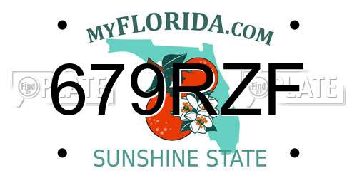 679RZF Florida License Plate