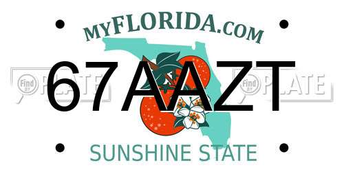 67AAZT Florida License Plate