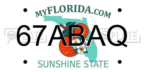 67ABAQ Florida License Plate