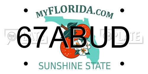 67ABUD Florida License Plate