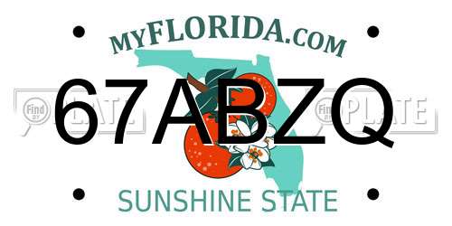 67ABZQ Florida License Plate