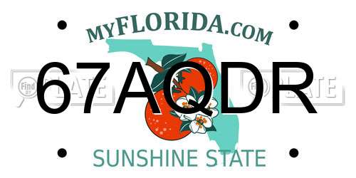 67AQDR Florida License Plate