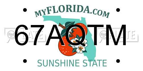 67AQTM Florida License Plate