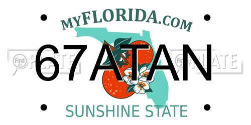 67ATAN Florida License Plate