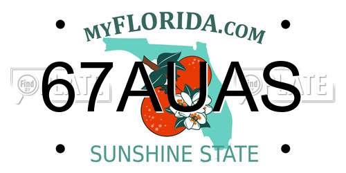 67AUAS Florida License Plate