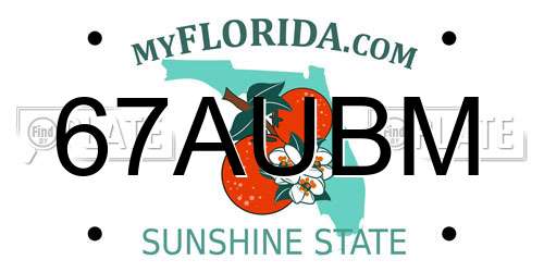 67AUBM Florida License Plate