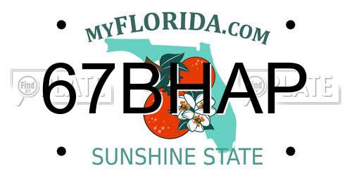 67BHAP Florida License Plate