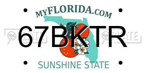 67BKTR Florida License Plate