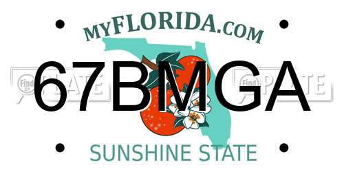 67BMGA Florida License Plate