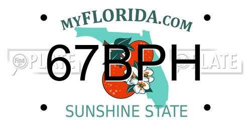 67BPH Florida License Plate