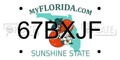 67BXJF Florida License Plate