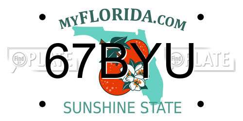 67BYU Florida License Plate