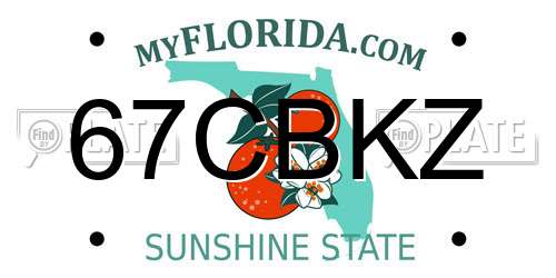 67CBKZ Florida License Plate