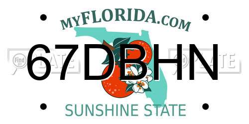67DBHN Florida License Plate