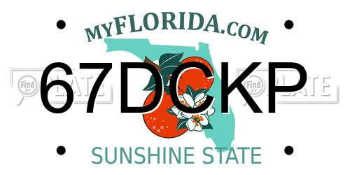 67DCKP Florida License Plate