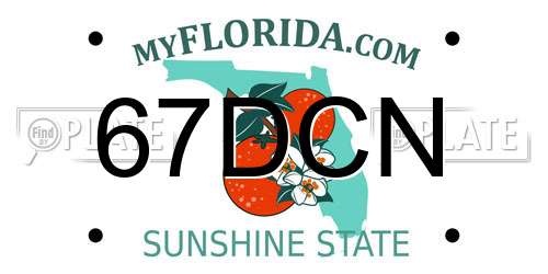 67DCN Florida License Plate