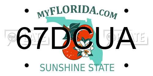 67DCUA Florida License Plate