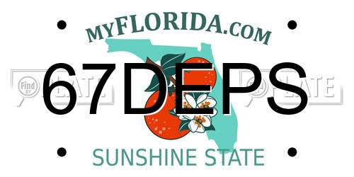 67DEPS Florida License Plate