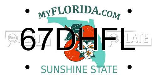 67DHFL Florida License Plate