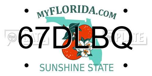 67DLBQ Florida License Plate