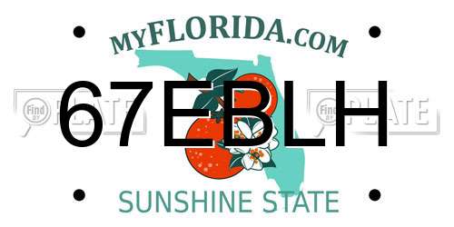 67EBLH Florida License Plate