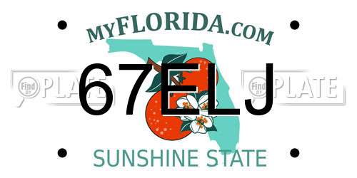 67ELJ Florida License Plate