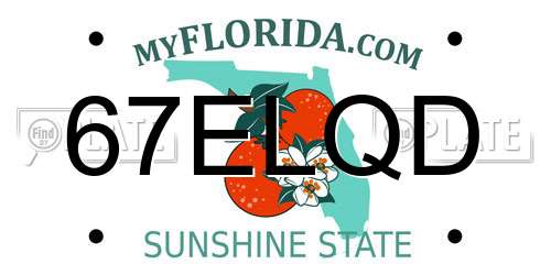 67ELQD Florida License Plate