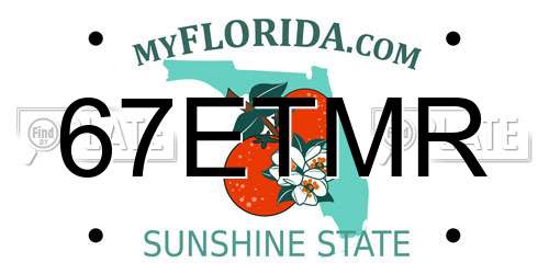 67ETMR Florida License Plate