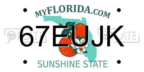 67EUJK Florida License Plate