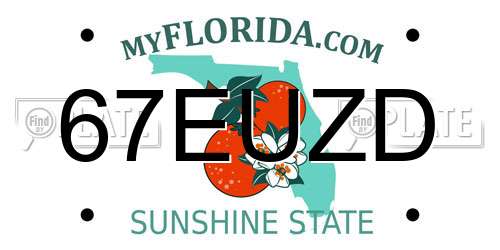 67EUZD Florida License Plate