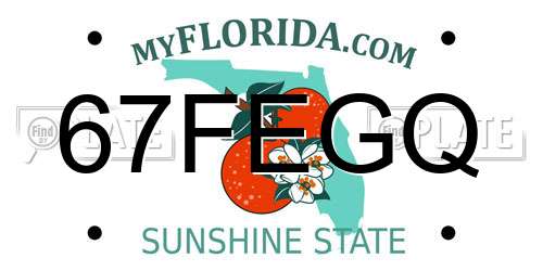 67FEGQ Florida License Plate