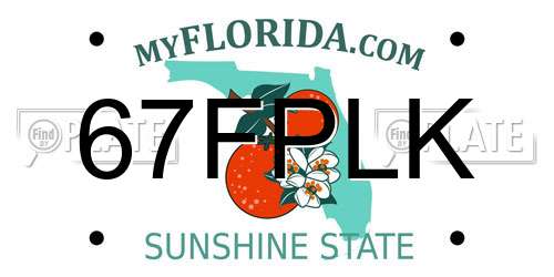 67FPLK Florida License Plate