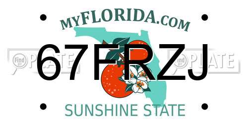 67FRZJ Florida License Plate