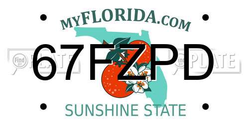 67FZPD Florida License Plate