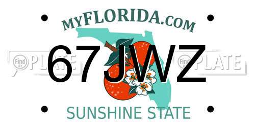 67JWZ Florida License Plate