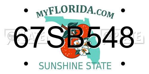 67SB548 Florida License Plate
