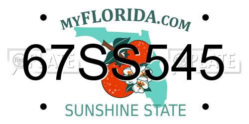 67SS545 Florida License Plate
