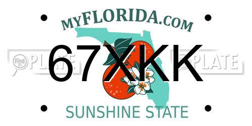 67XKK Florida License Plate