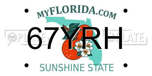 67YRH Florida License Plate