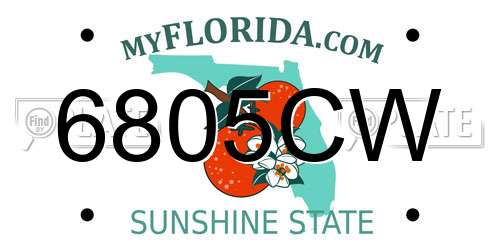 6805CW Florida License Plate