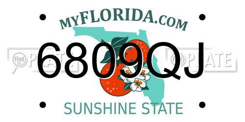6809QJ Florida License Plate