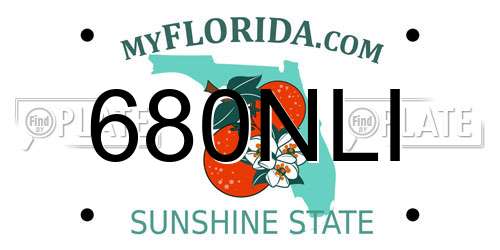 680NLI Florida License Plate