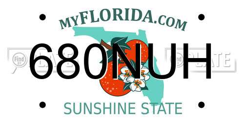 680NUH Florida License Plate