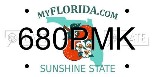 680PMK Florida License Plate