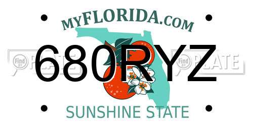 680RYZ Florida License Plate