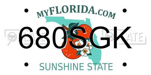 680SGK Florida License Plate