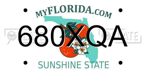 680XQA Florida License Plate